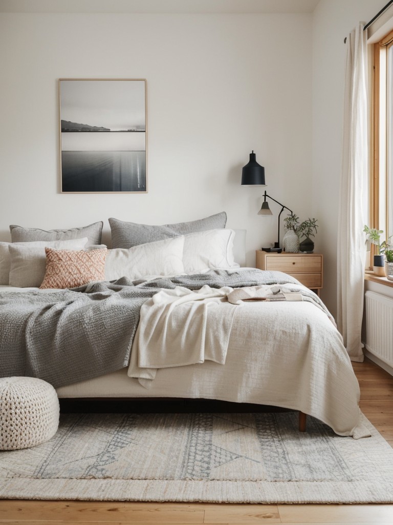 Scandinavian Bedroom: Cozy Retreat with Bold Patterns