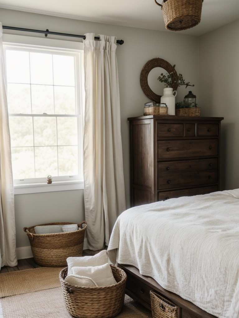 Farmhouse-Inspired Bedroom Bliss: Get Cozy with Vintage Alarms and Mason Jar Candles!