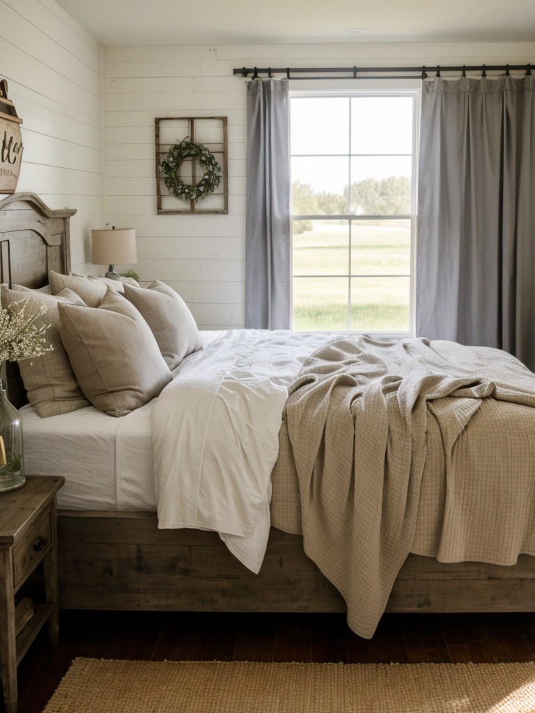 Farmhouse-Inspired Bedroom Decor: Barn Door Charm for a Relaxing Retreat.