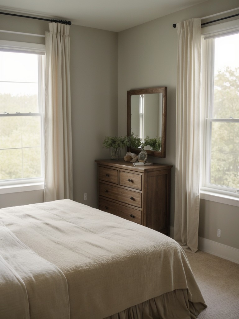 Country Charm: Brighten & Expand Your Bedroom with Natural Light & Mirrors