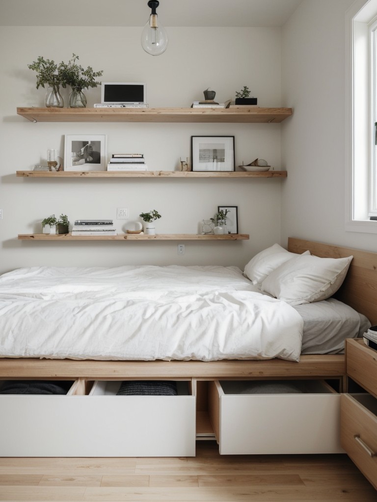 Create a Scandinavian Bedroom Oasis - Space-saving solutions for a clean and organized apartment!