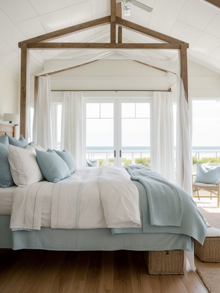 Cozy Coastal Vibes: Dreamy Canopy Bed for Nautical Bedroom Décor