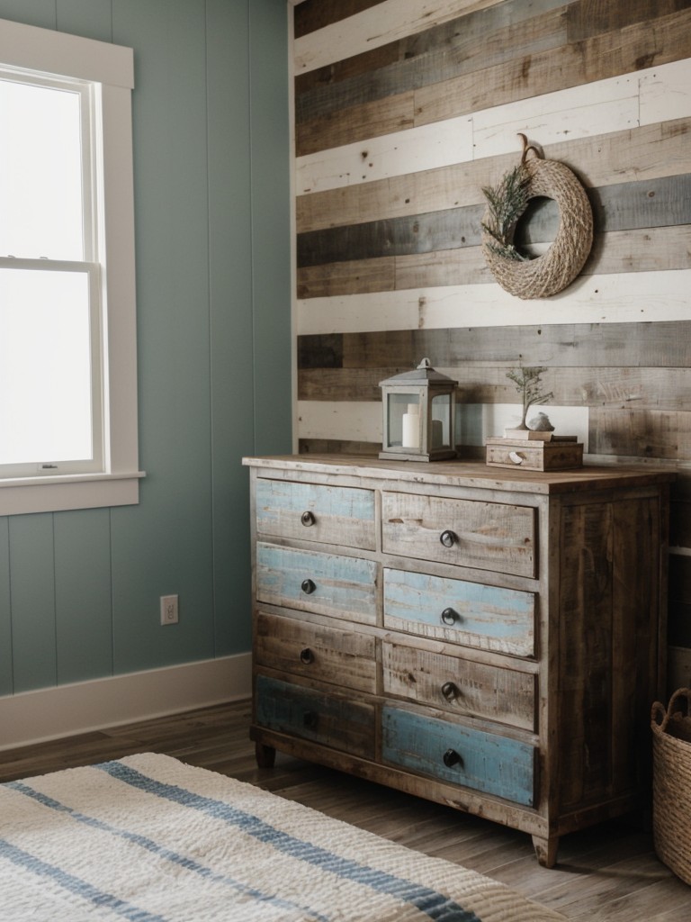 Beachy Bedroom Vibes: Rustic Décor with Weathered Wood Elements