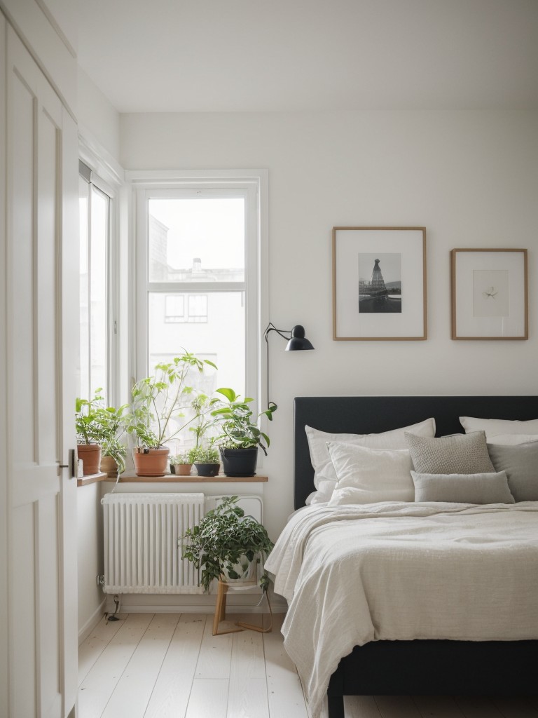 Minimalistic Scandinavian Bedroom: Personalize with Vibrant Plants!