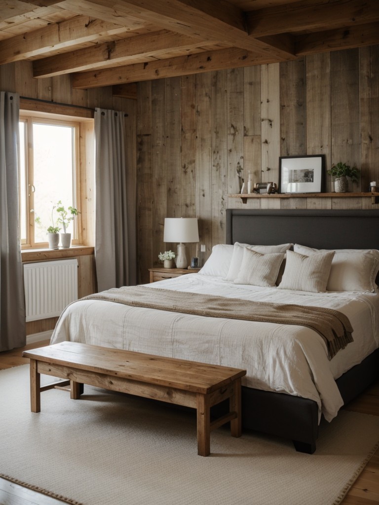 Rustic Scandinavian Apartment: Serene Style + Wooden Wall Delight!