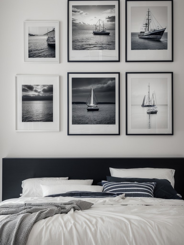 Nautical Bedroom Vibes: Timeless Beauty with Framed Photos