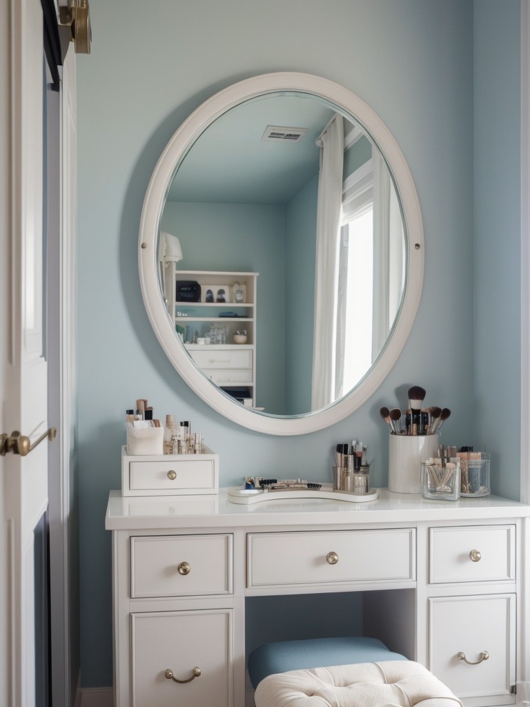 Seaside Retreat: Bedroom Decor Inspo with Storage-Savvy Dressing Table