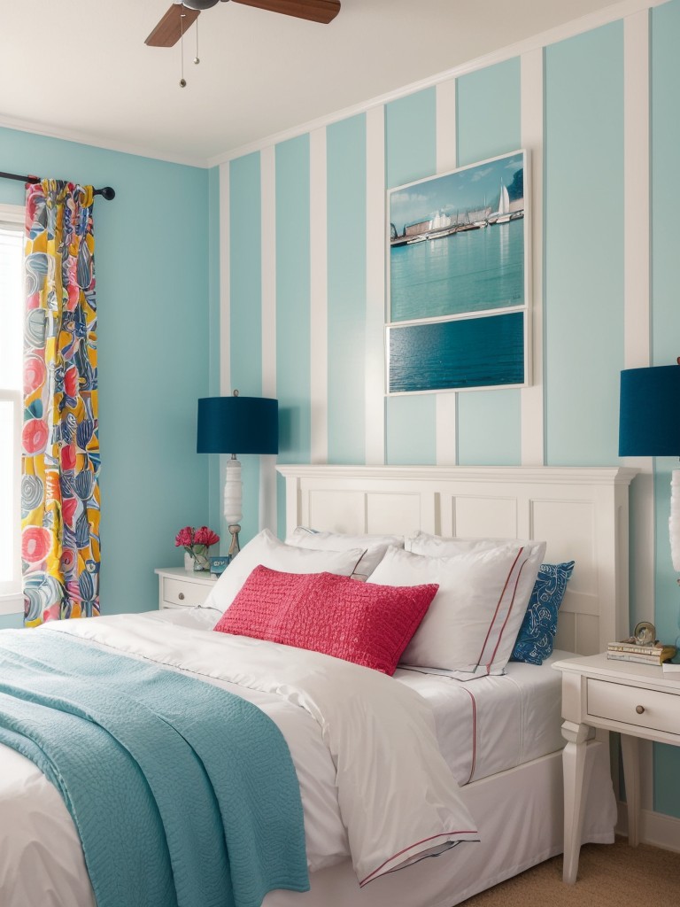 Nautical Bedroom Makeover: Vibrant Accents for a Fresh Look!