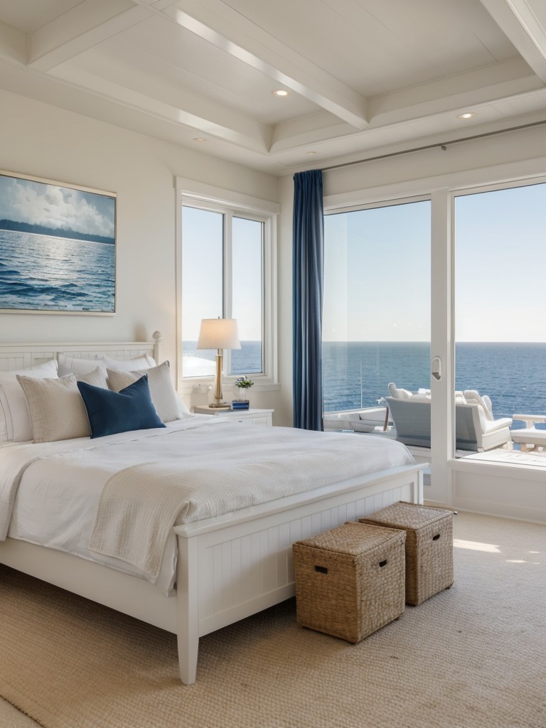 Nautical Bedroom Bliss: Set Sail for Serene and Stylish Apartment Vibes!