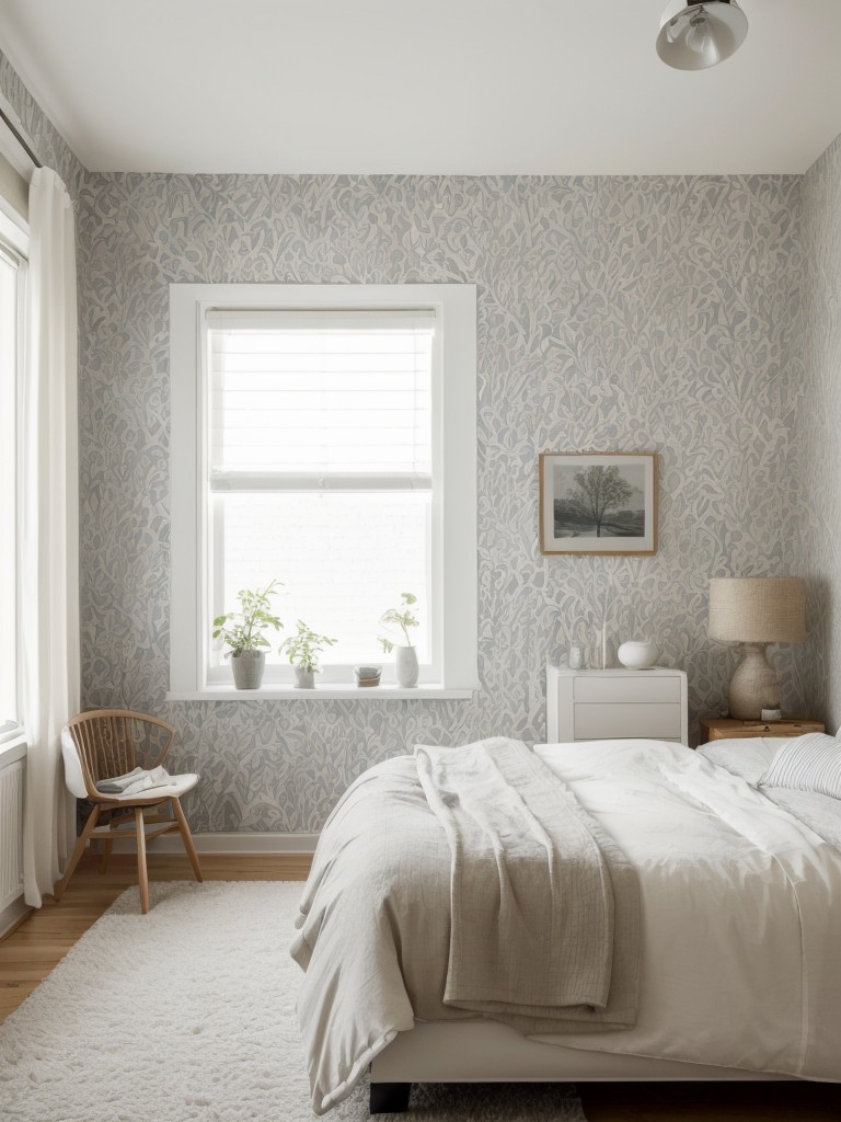 Cozy Scandinavian Bedroom: Unleash Creativity with Bold Wallpaper