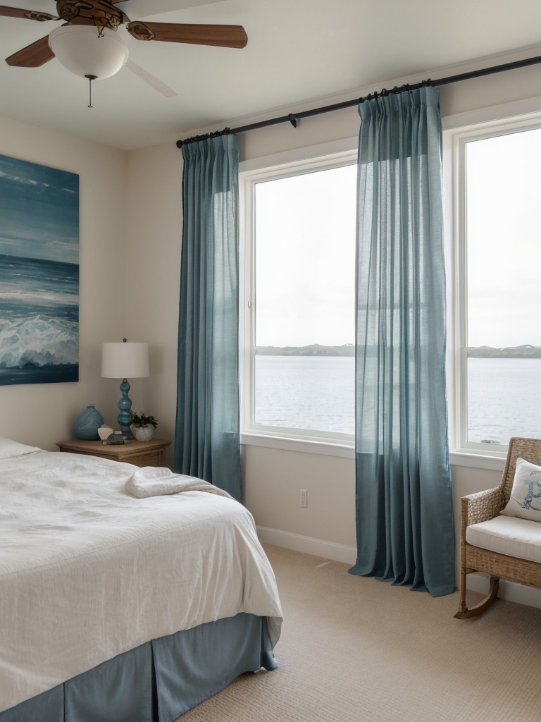 Oceanic Bedroom Bliss: Nautical Decor for Serene Apartments