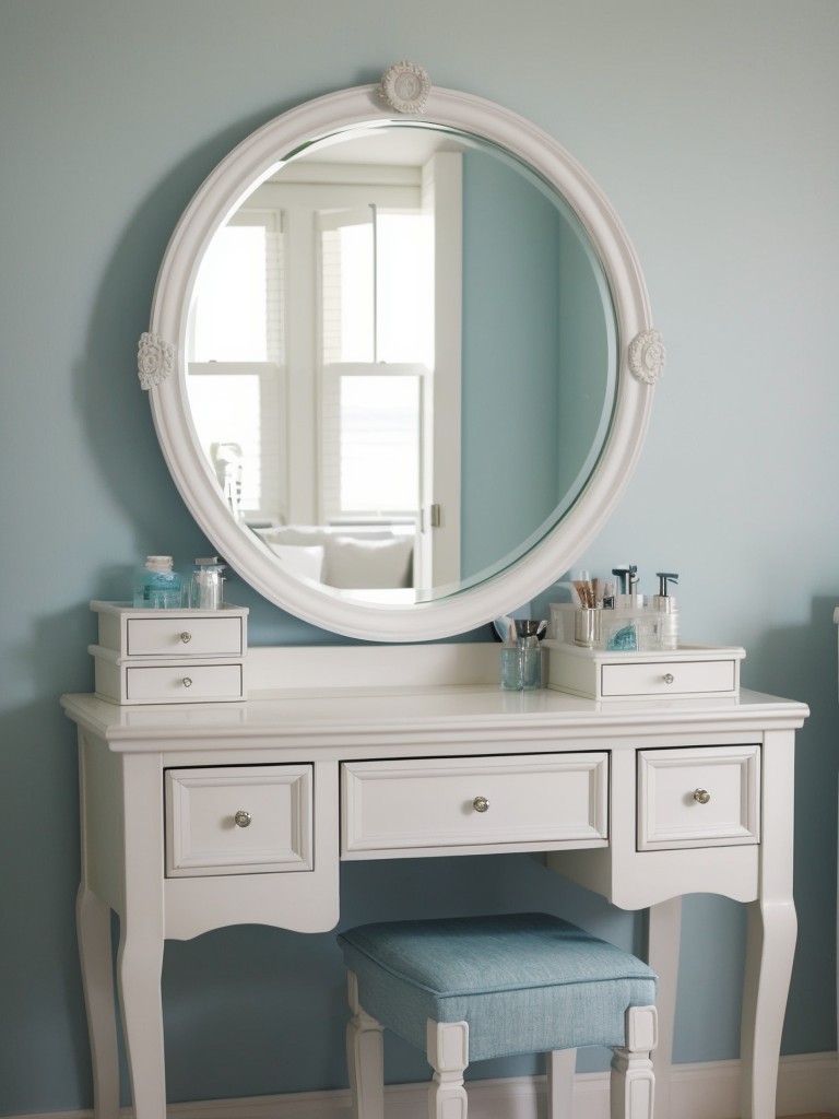 Coastal Chic: Stylish Apartment with Vanity Area and Glamorous Mirror!