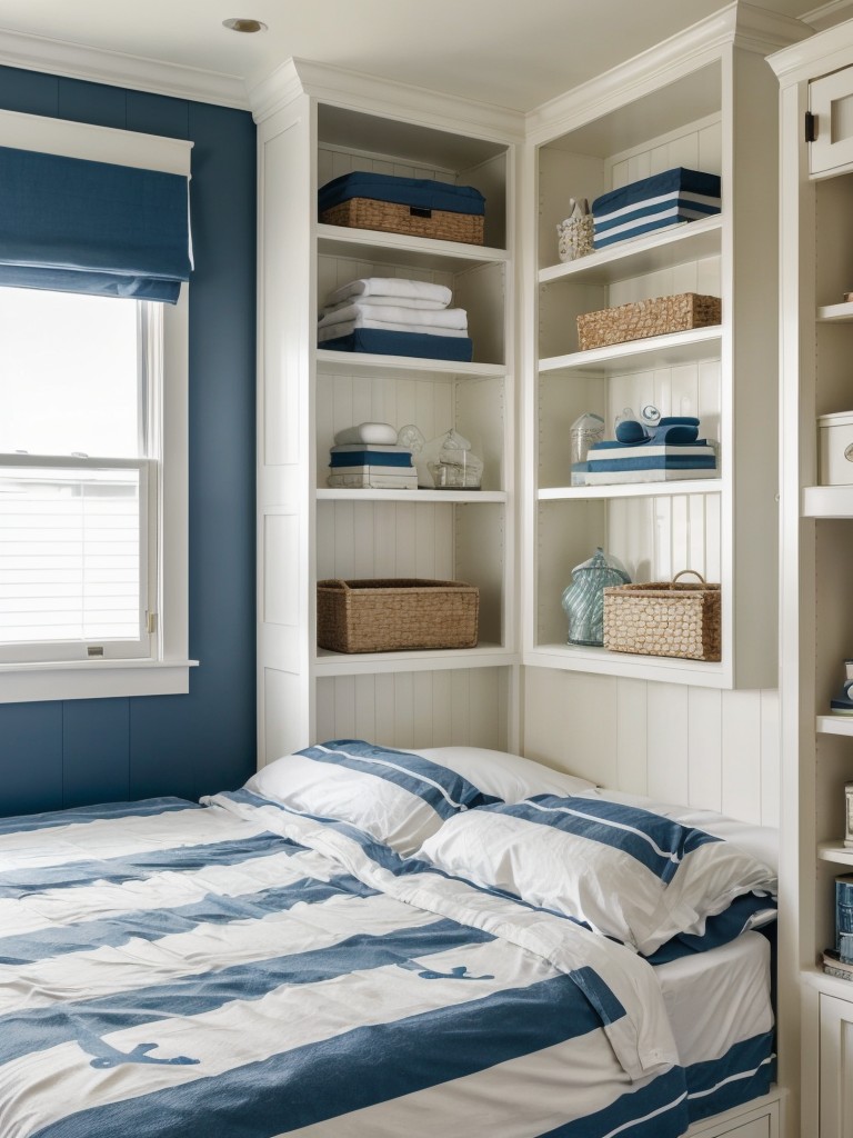 Nautical Apartment Style: Sea-Inspired Bedroom Decor for Storage Efficiency!