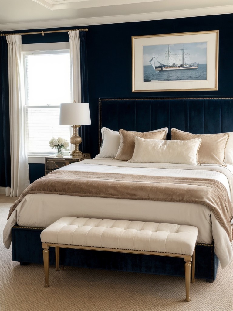 Nautical Glam: Elevate Your Bedroom with Luxe Velvet Accents