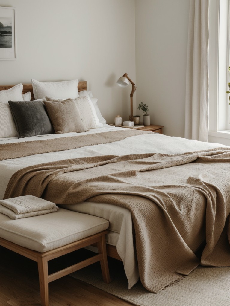 Cozy Scandinavian Bedroom: Timeless Elegance with Warm Natural Elements.