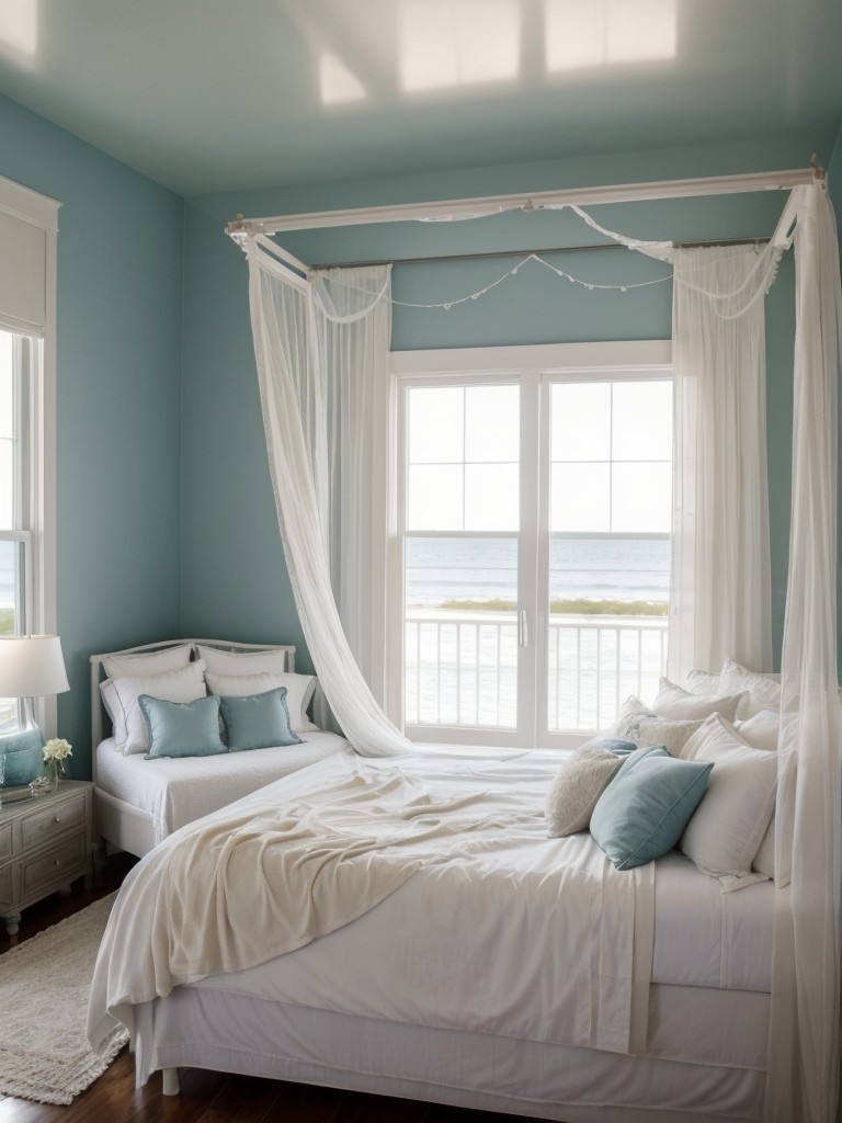 Seaside Serenity: Dreamy Bedroom Inspiration with Canopy Drapes