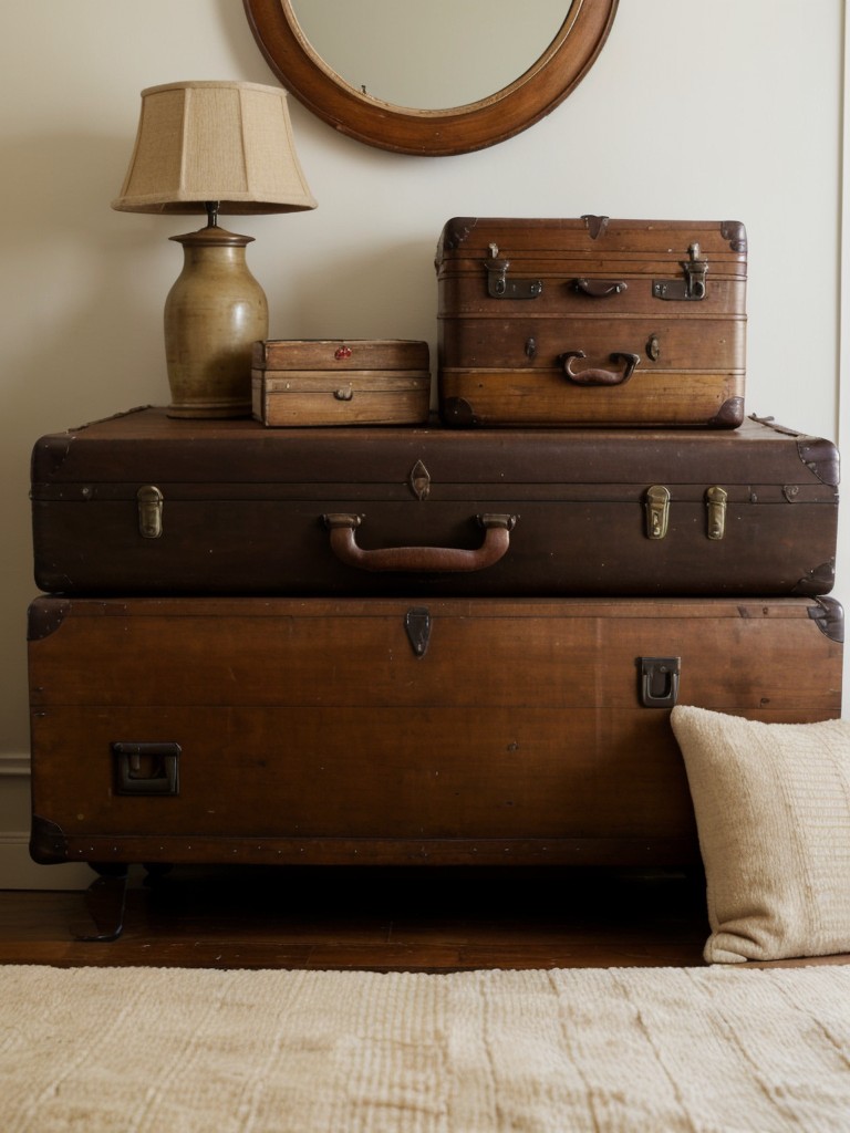 Vintage Trunks: Stylish Storage for Cozy Apartments