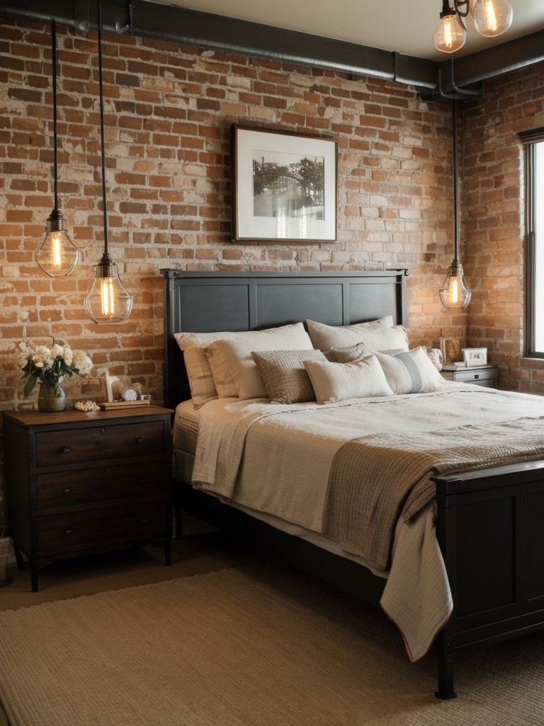 Industrial Chic Bedroom: Vintage Vibes & Exposed Brick Walls