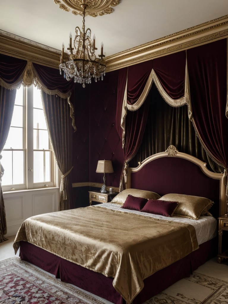 Chic Vintage Apartment Bedroom - Gothic Vibes, Velvet Curtains, Iron Bedframe