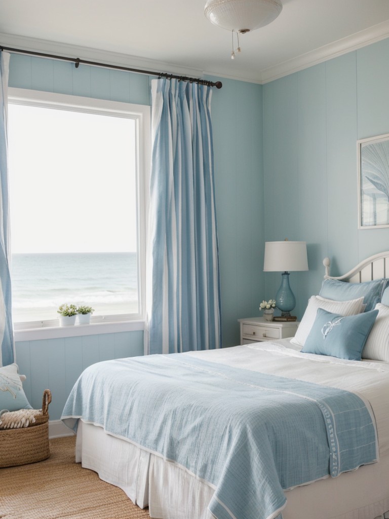 Cozy Coastal Bedroom: Vintage Charm and Seaside Serenity