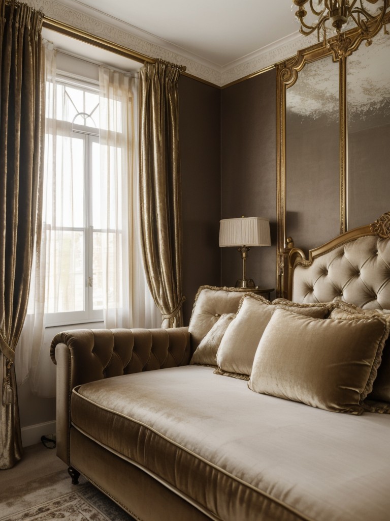 Vintage Glam: Elevate Your Bedroom with Luxe Velvet and Metallic Touches