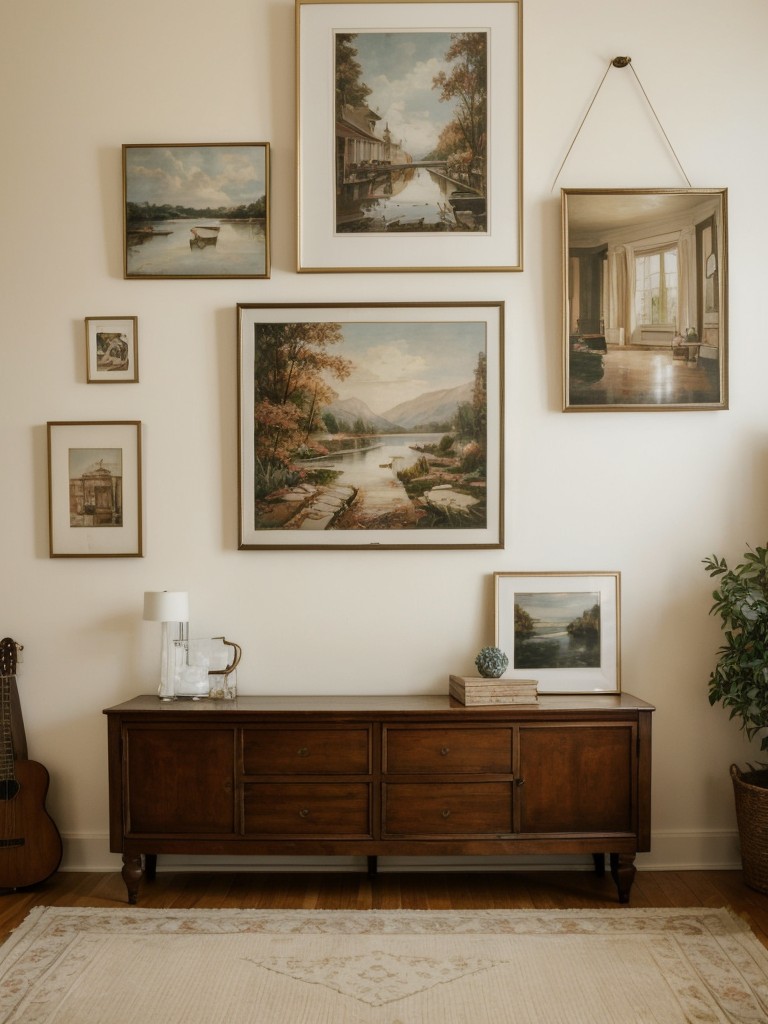 Vintage Bedroom Vibes: Create an Artistic Gallery Wall in Your Apartment!