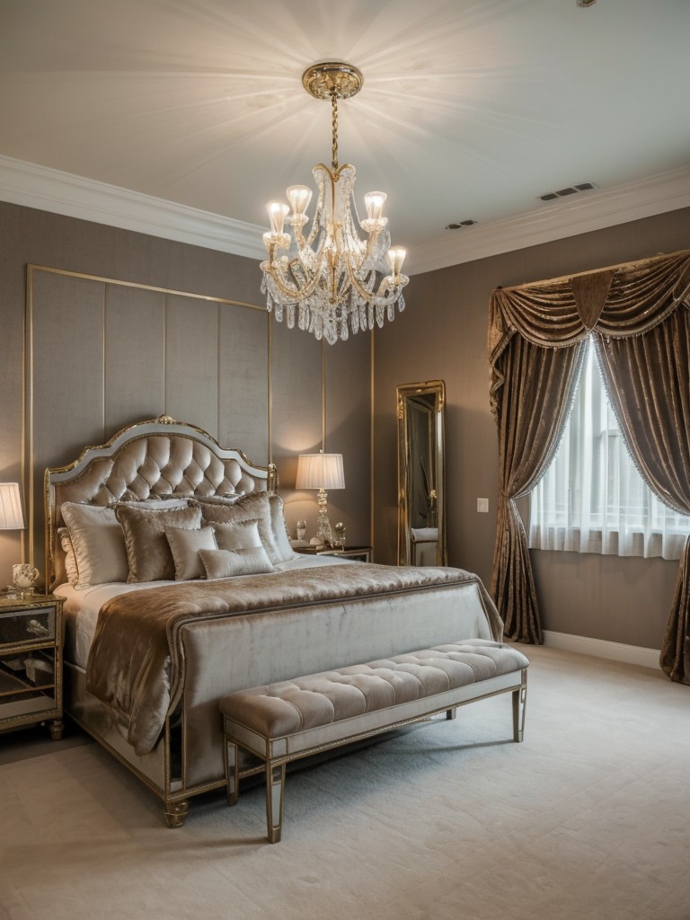 Luxurious Vintage-Inspired Bedroom Makeover: Chandeliers, Velvet, and Mirrors!