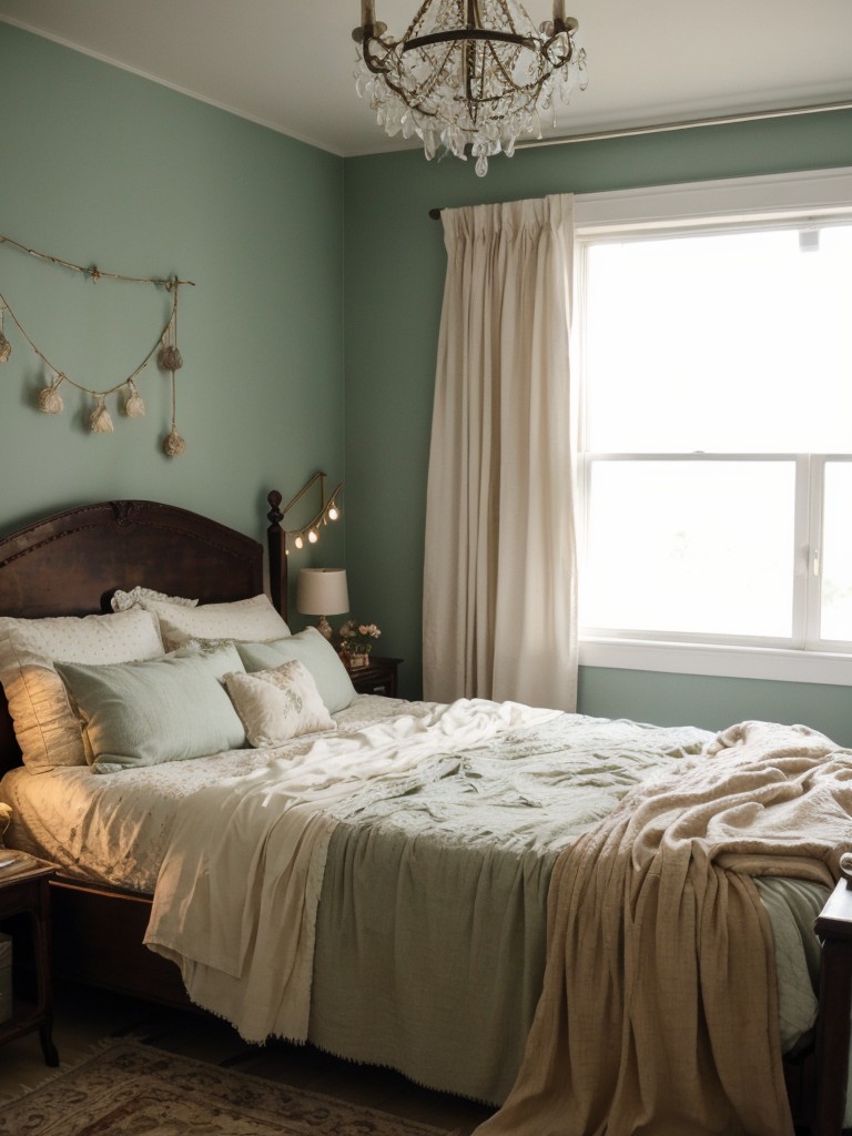 Vintage magic for your apartment: Fairy lights, sheer curtains, and whimsical accents