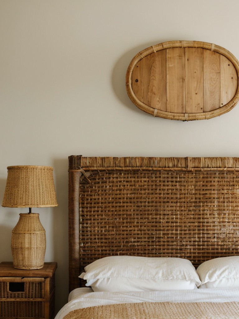 Wicker accents: Adding rustic charm to your bedroom decor!