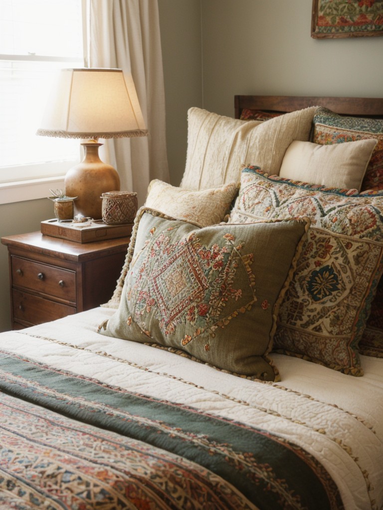 Boho Chic Bedroom Vibes: Add Vintage Flair with Eclectic Pillows!