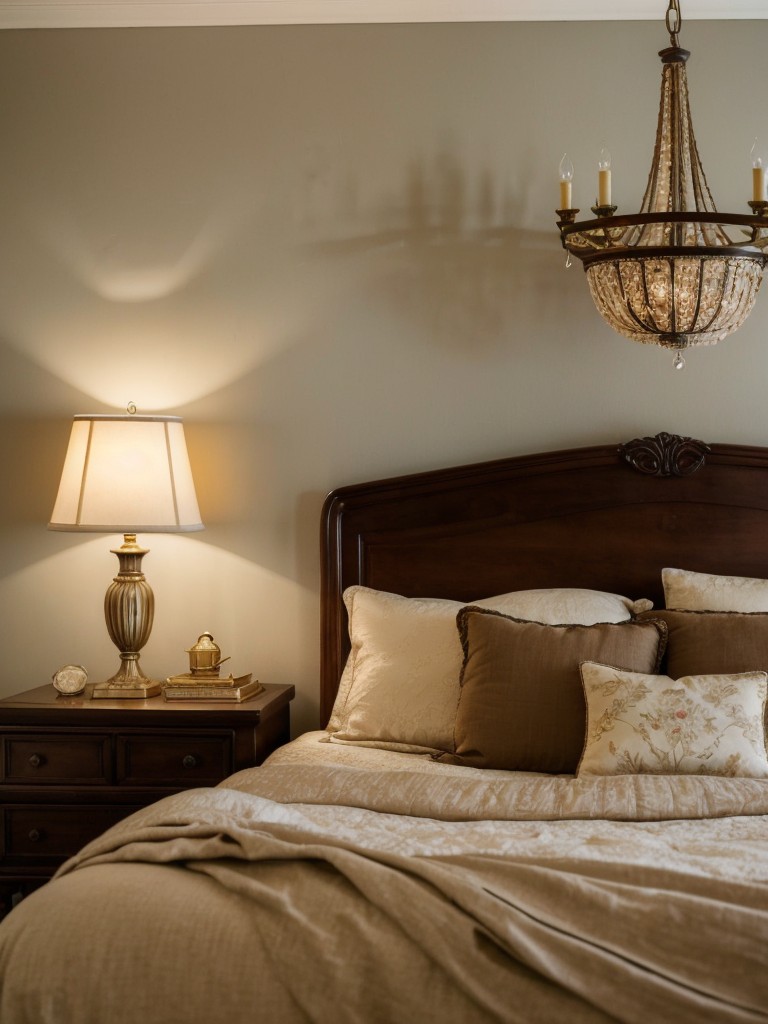 Vintage-inspired apartment decor for a cozy and romantic bedroom ambiance