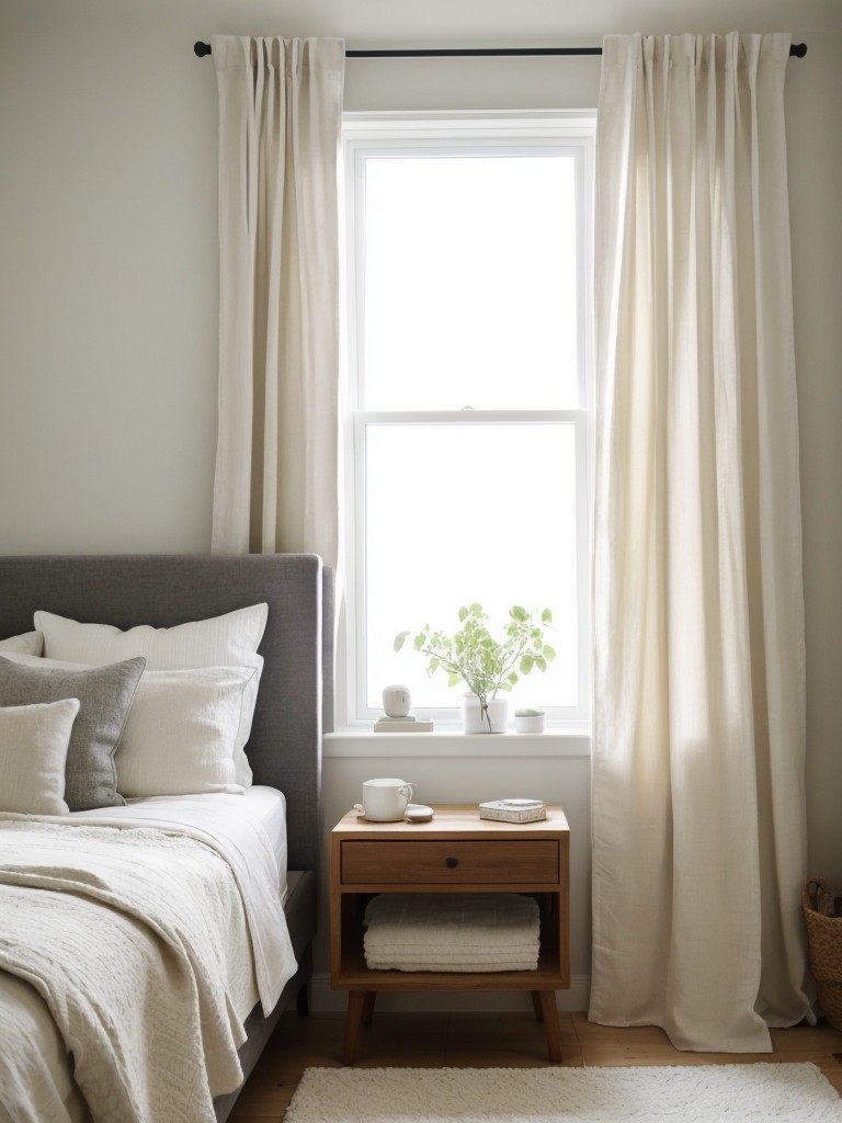 Cozy Scandinavian Bedroom with Wool Blankets & Linen Curtains