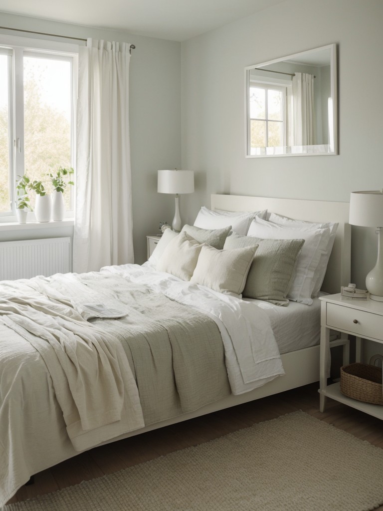 Serene Scandinavian Bedroom Retreat: Neutral tones & pastel pops for a fresh oasis