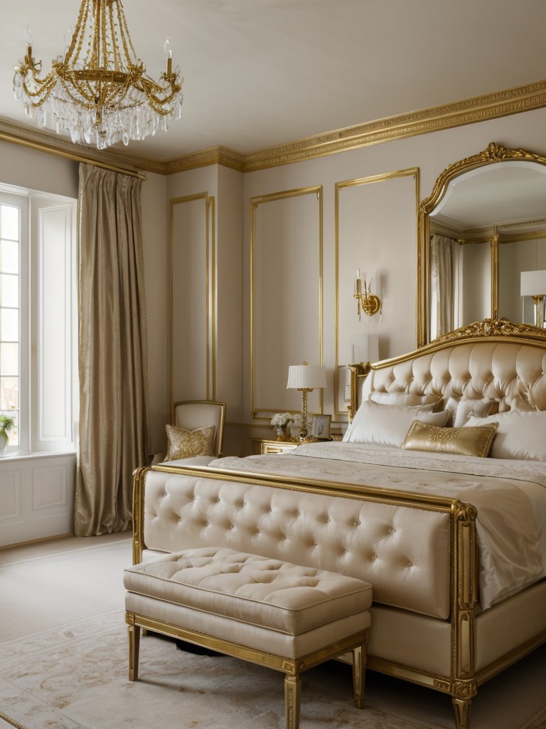 Glamorous Vintage Bedroom: Elevate your space with gold accents