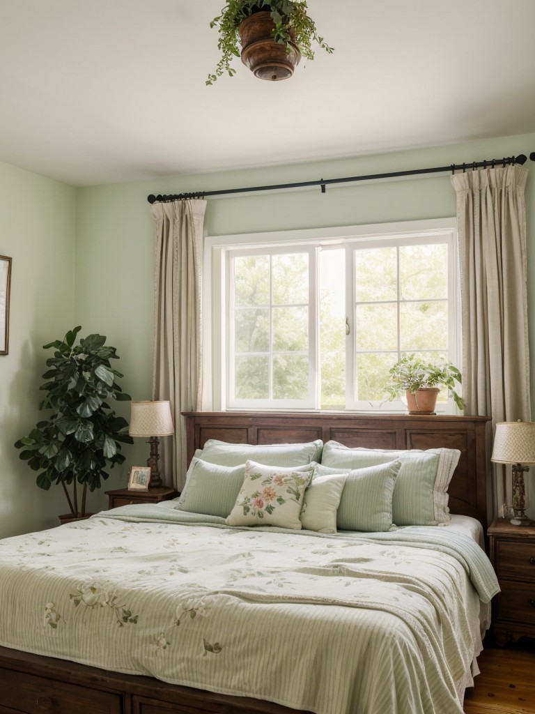 Vintage Bedroom Decor: Serene Escape with Nature-Inspired Touches