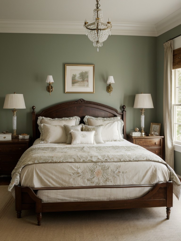 Vintage Charm: Create a Serene Bedroom Escape with Antique-Inspired Decor.