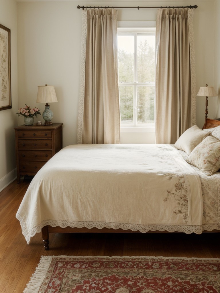 Vintage-inspired textiles for a luxurious and elegant bedroom escape