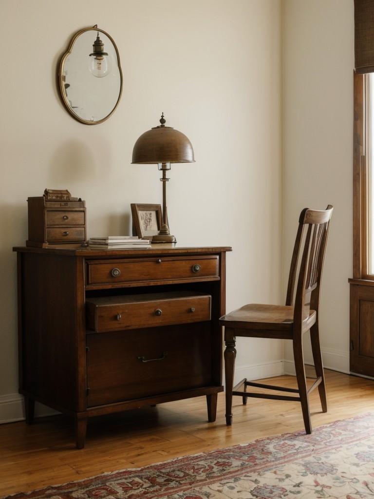 Cozy Vintage Apartment Vibes: Retro-inspired bedroom with a charming desk setup!