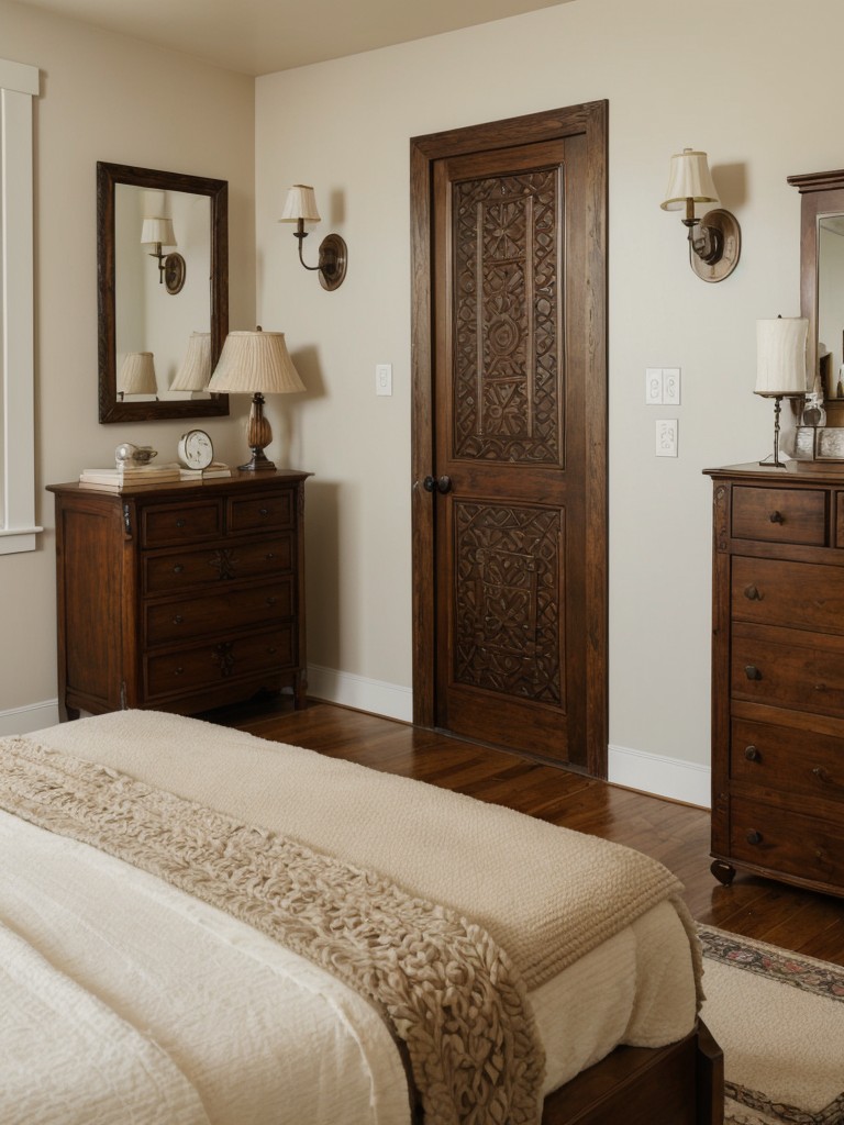 Vintage-Chic Apartment: Classic Comfort and Elegant Door Handles.