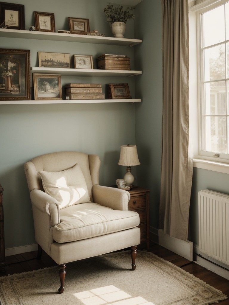 Cozy Vintage Reading Nook: Step back in time with a retro armchair and curated book collection