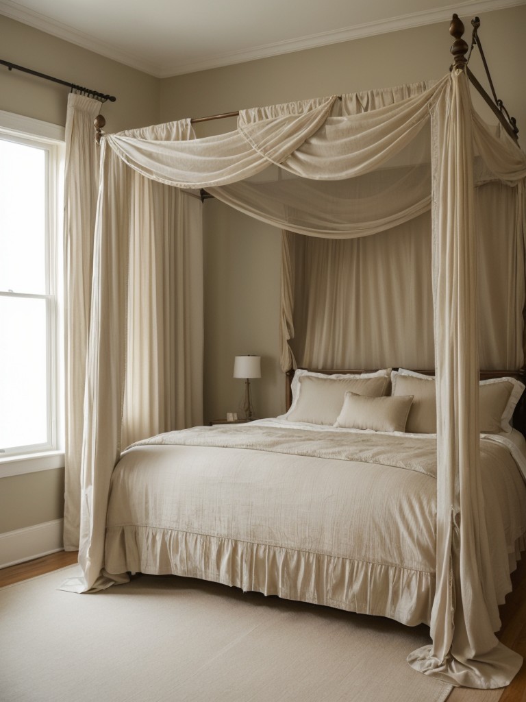 Vintage-inspired bedroom: Elevate your space with a charming four-poster bed!