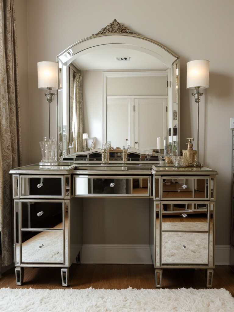 Vintage Glam for Your Apartment: Stylish Mirrored Furniture Ideas