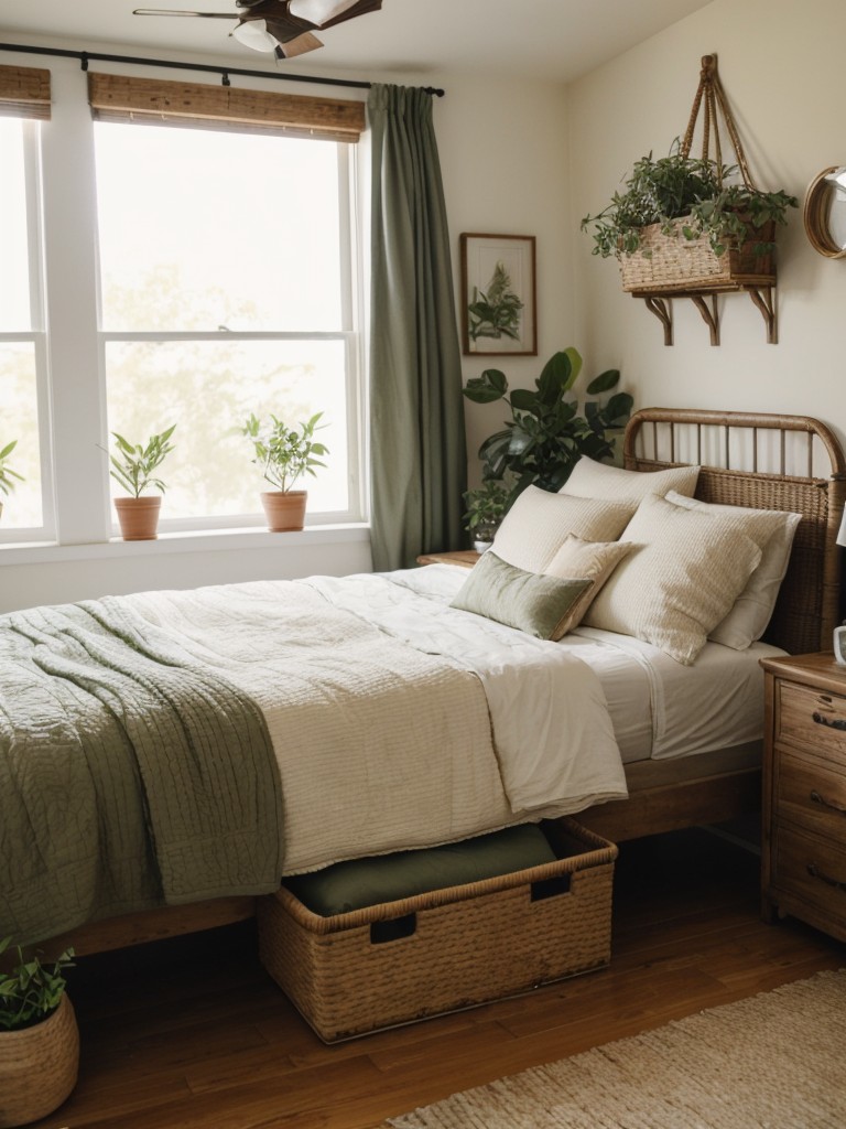 Vintage Vibes: Apartment Bedroom with Natural Touches