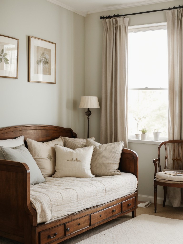 Vintage Chic: Dreamy Bedroom Makeover with a Daybed & Cozy Nook.