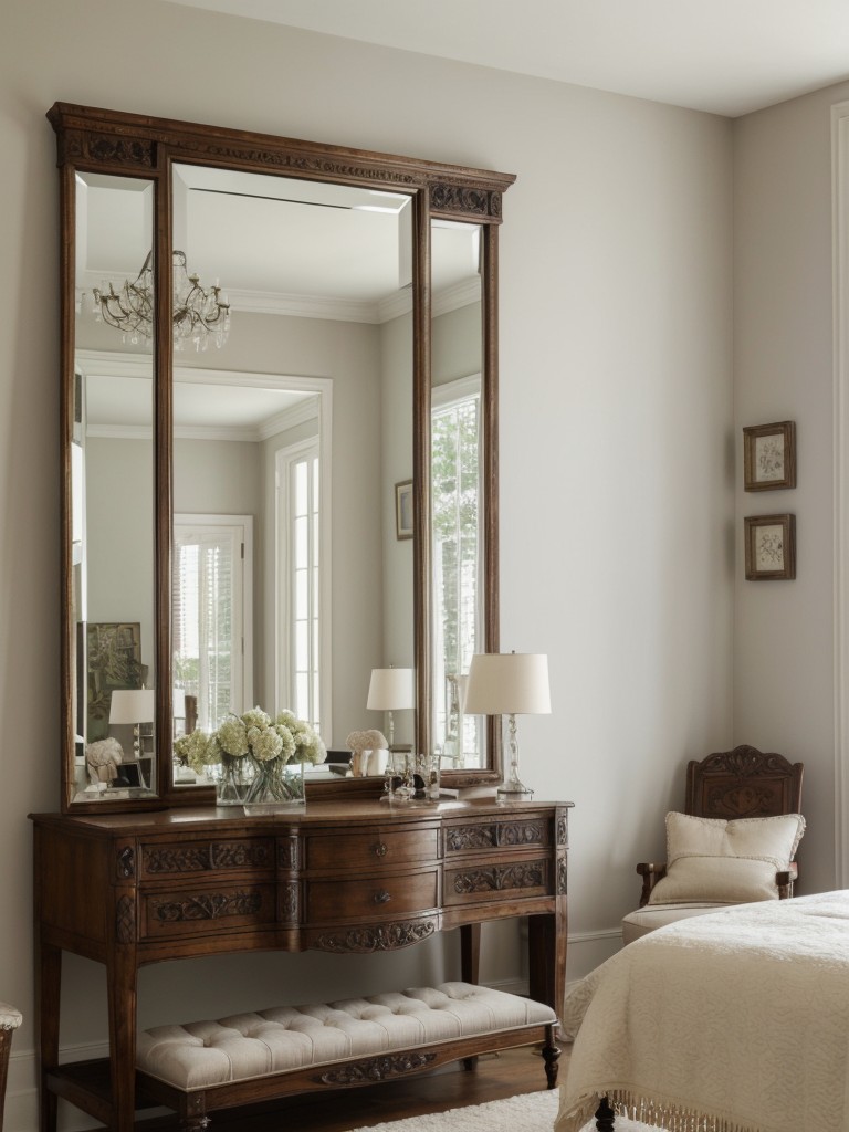 Stunning Vintage Bedroom Decor: Add Depth with Antique Mirrors!