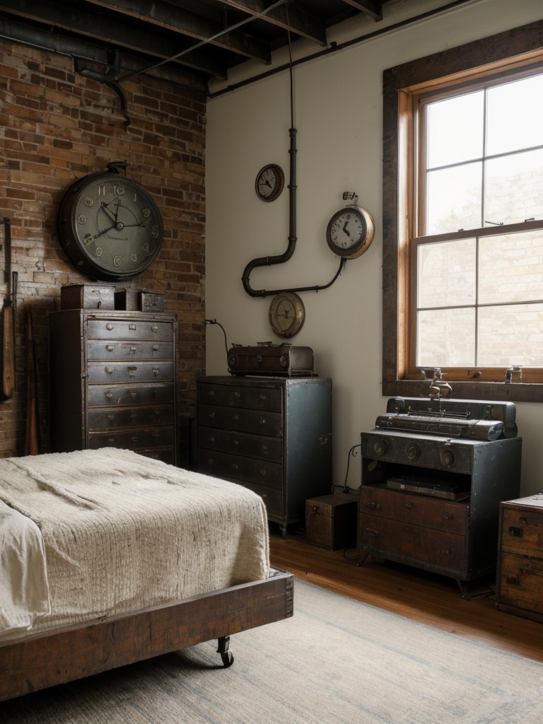 Vintage Industrial Bedroom: Amp up the charm with unique finds!