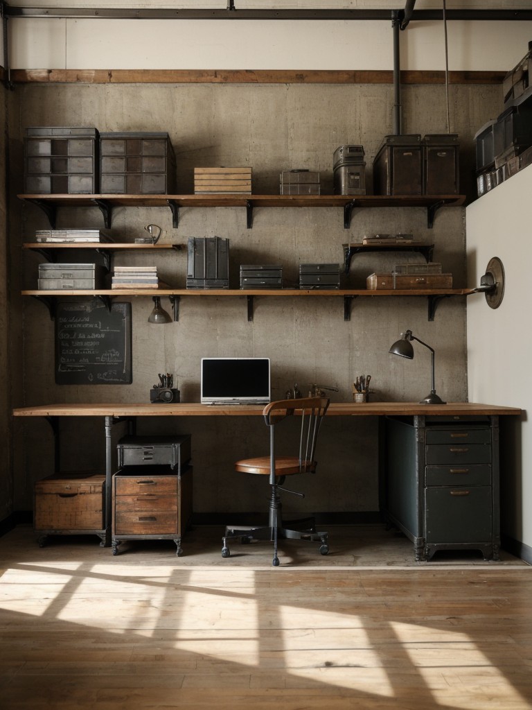 Vintage Industrial Bedroom: Stylish & Functional with a Vintage Industrial Desk