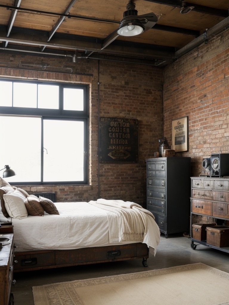 Vintage Industrial Bedroom: Repurposed Décor Ideas!