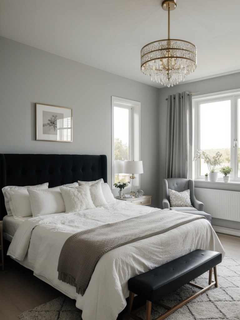 Stunning Scandinavian bedroom: Elevate your space with luxurious lighting!