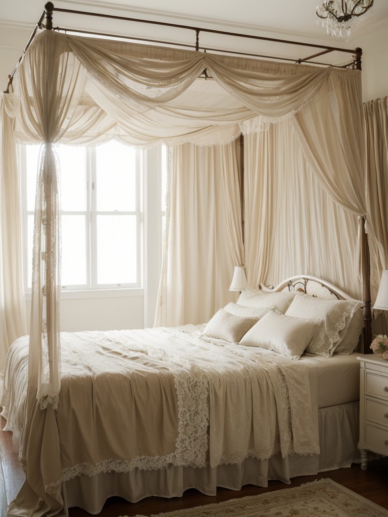 Vintage Bedroom: Create Romance with Canopy Bed & Lace Accents